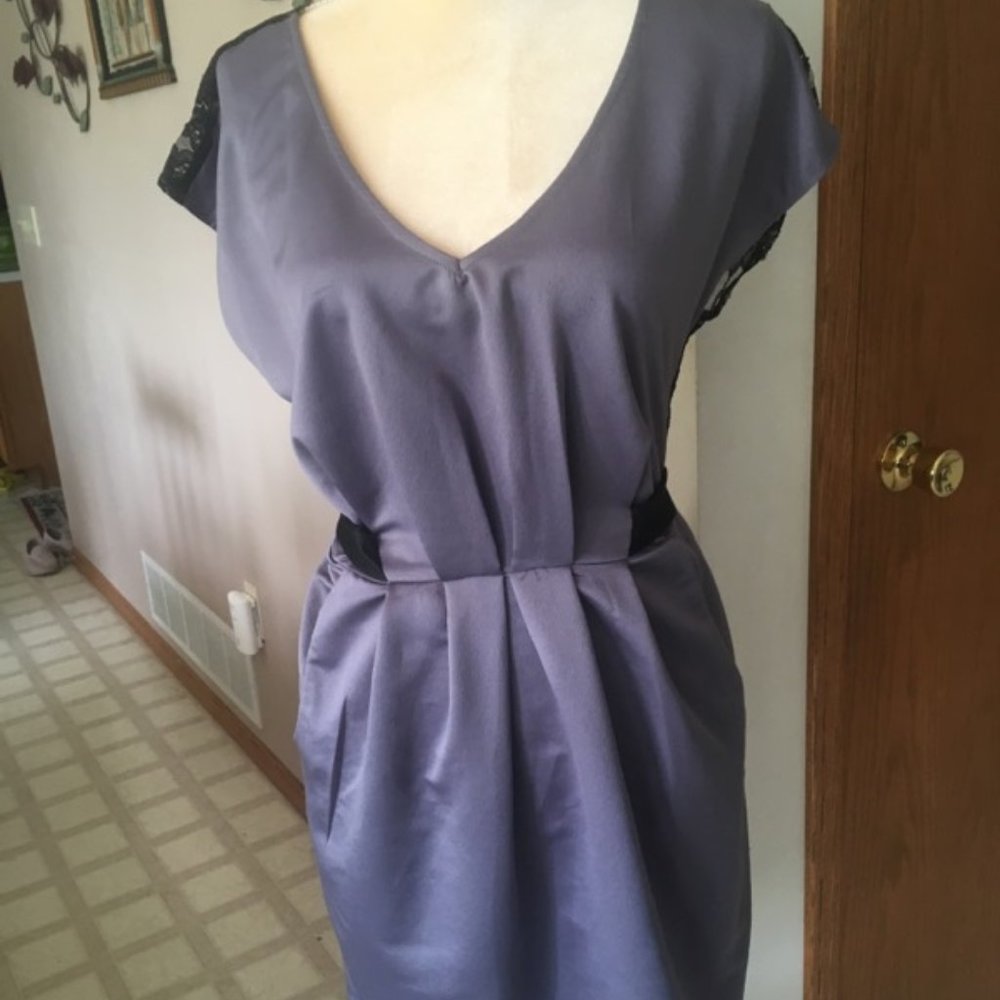 Sound& Matter Gray, Black Lace, Pockets Dress Sz S - Picture 3 of 15